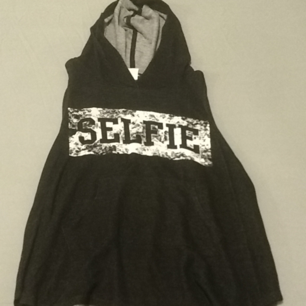 Sleeveless tank with hood
